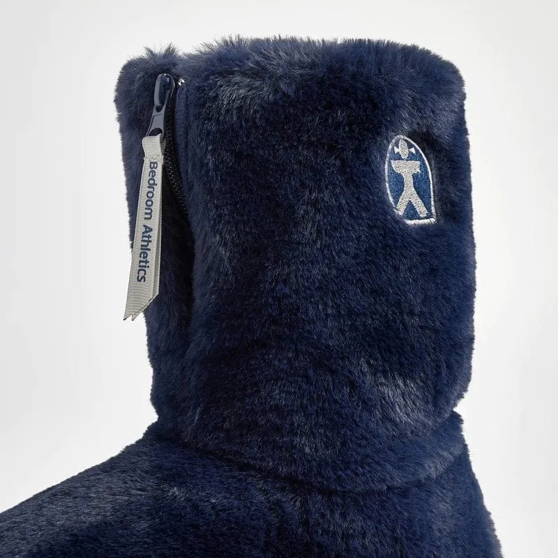 Bedroom Athletics Monroe Faux Fur Slipper Boot in Peacoat Navy / Trace Grey