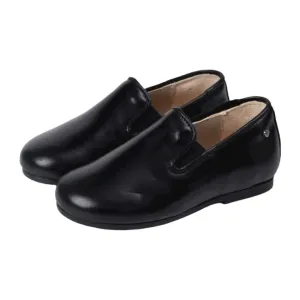 Benji - Black Soft Leather Slip On for Boy/Girl by Manuela de Juan