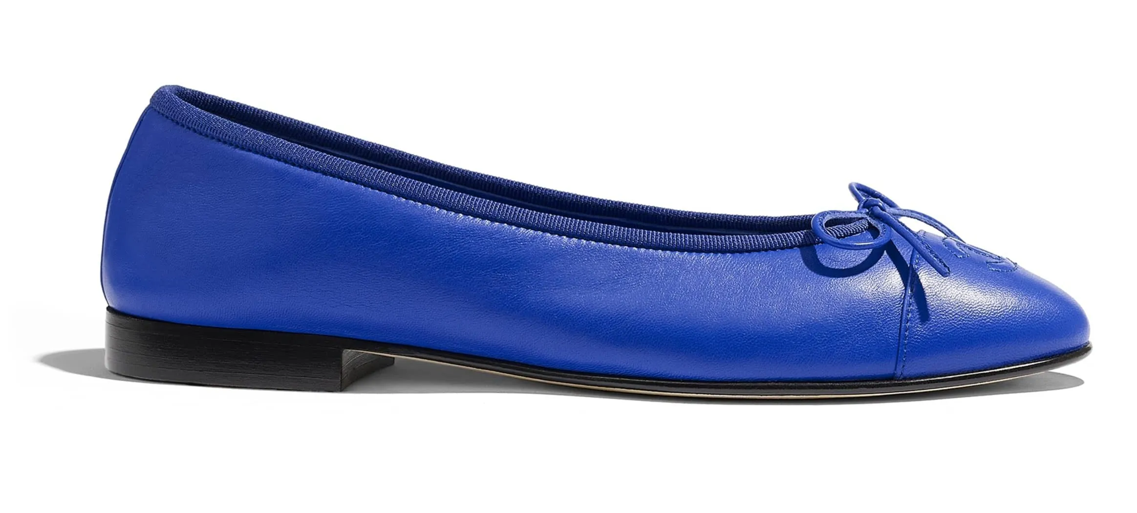 Blue Lambskin Ballerina Flats