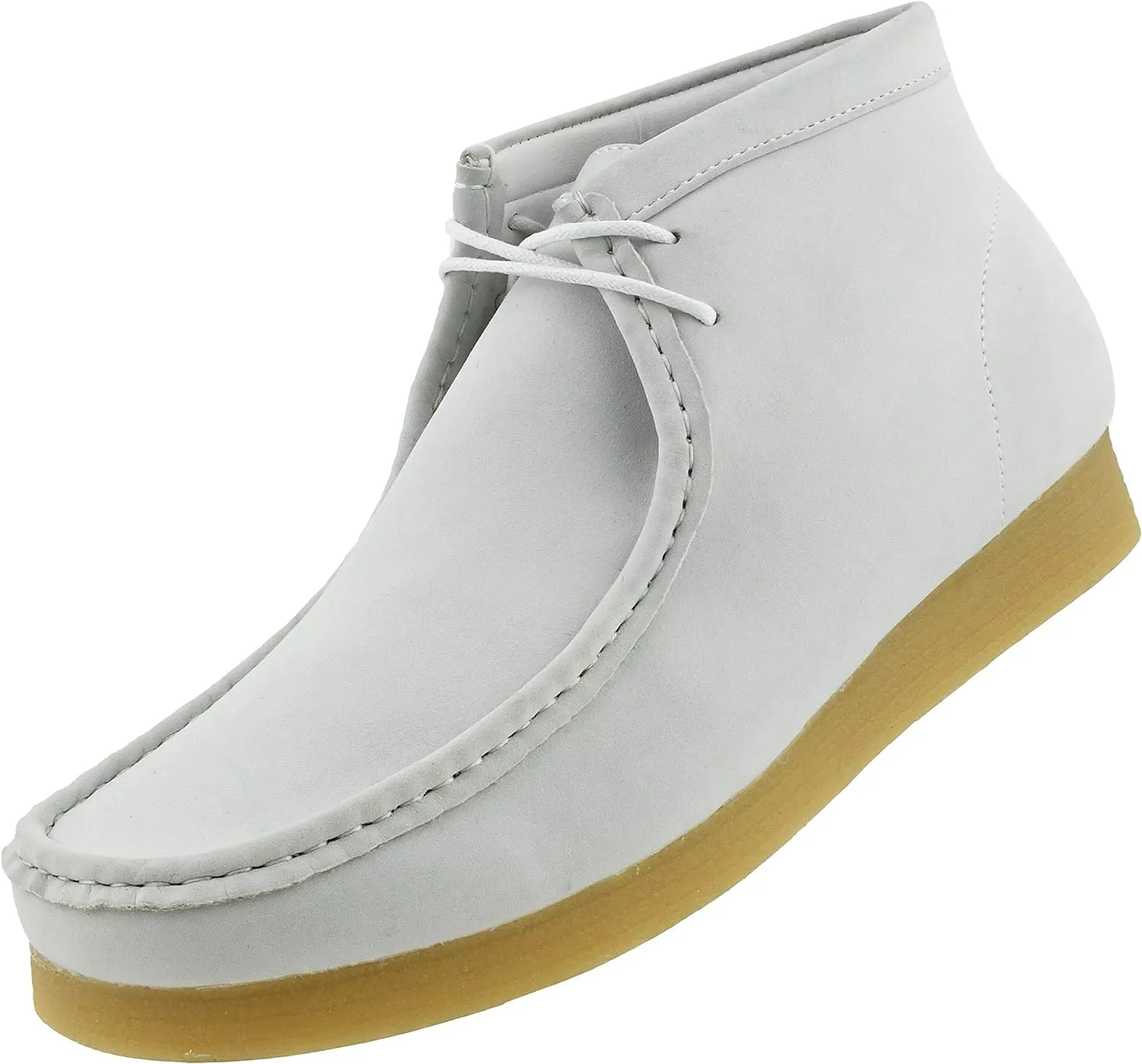Men's Yellow Lace Up High Top Suede Boots